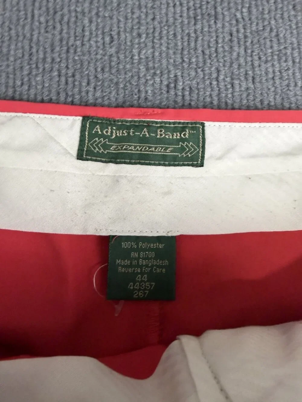 Adjust-A-Band Mens Red Expandable Waist Shorts 44